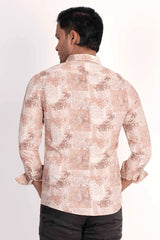 Mens Casual Shirt (Caramel Printed)