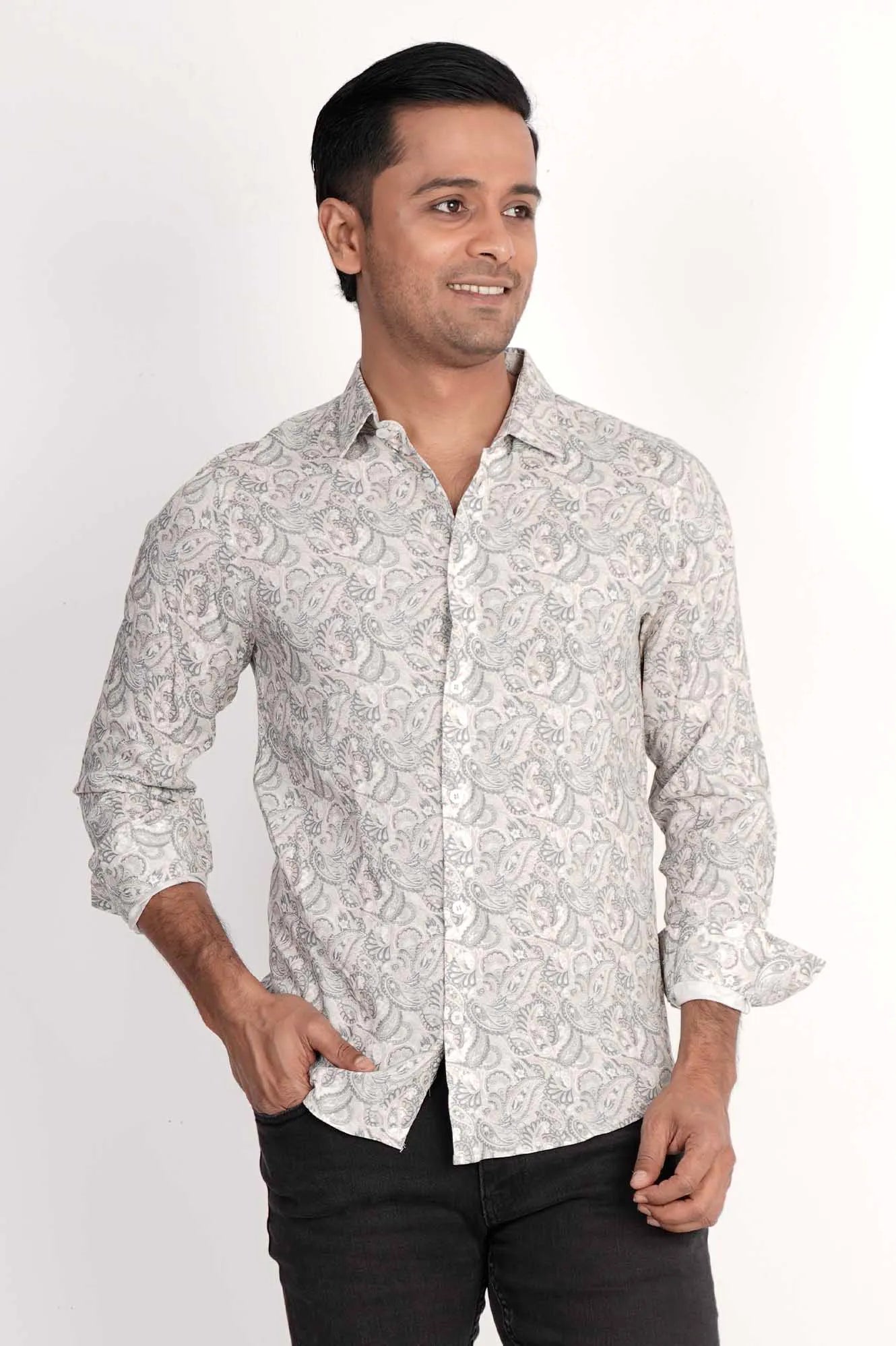 Mens Casual Shirt (Sand Printed)