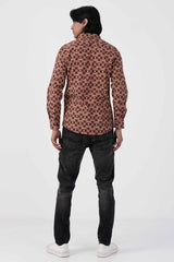 Mens Casual Shirt (Brown Printed)