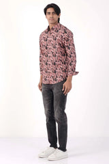 Mens Casual Shirt (Mauve Printed)