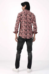 Mens Casual Shirt (Mauve Printed)
