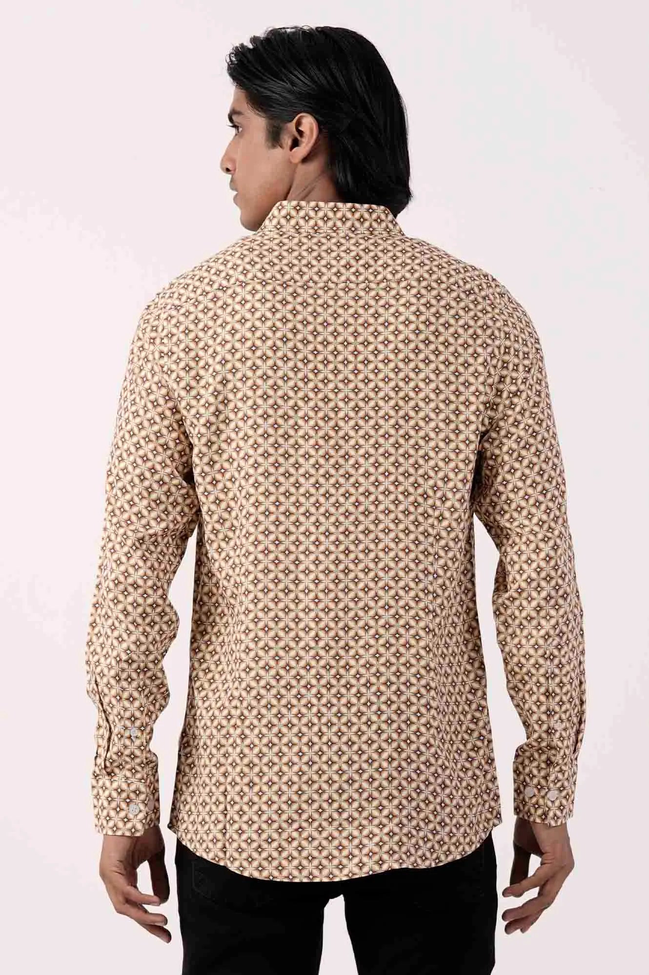Mens Casual Shirt (Amber Printed)