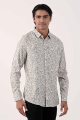 Mens Casual Shirt (Green Printed)