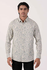 Mens Casual Shirt (Green Printed)