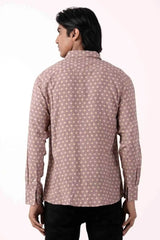 Mens Casual Shirt (Ochre Printed)
