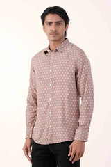 Mens Casual Shirt (Ochre Printed)