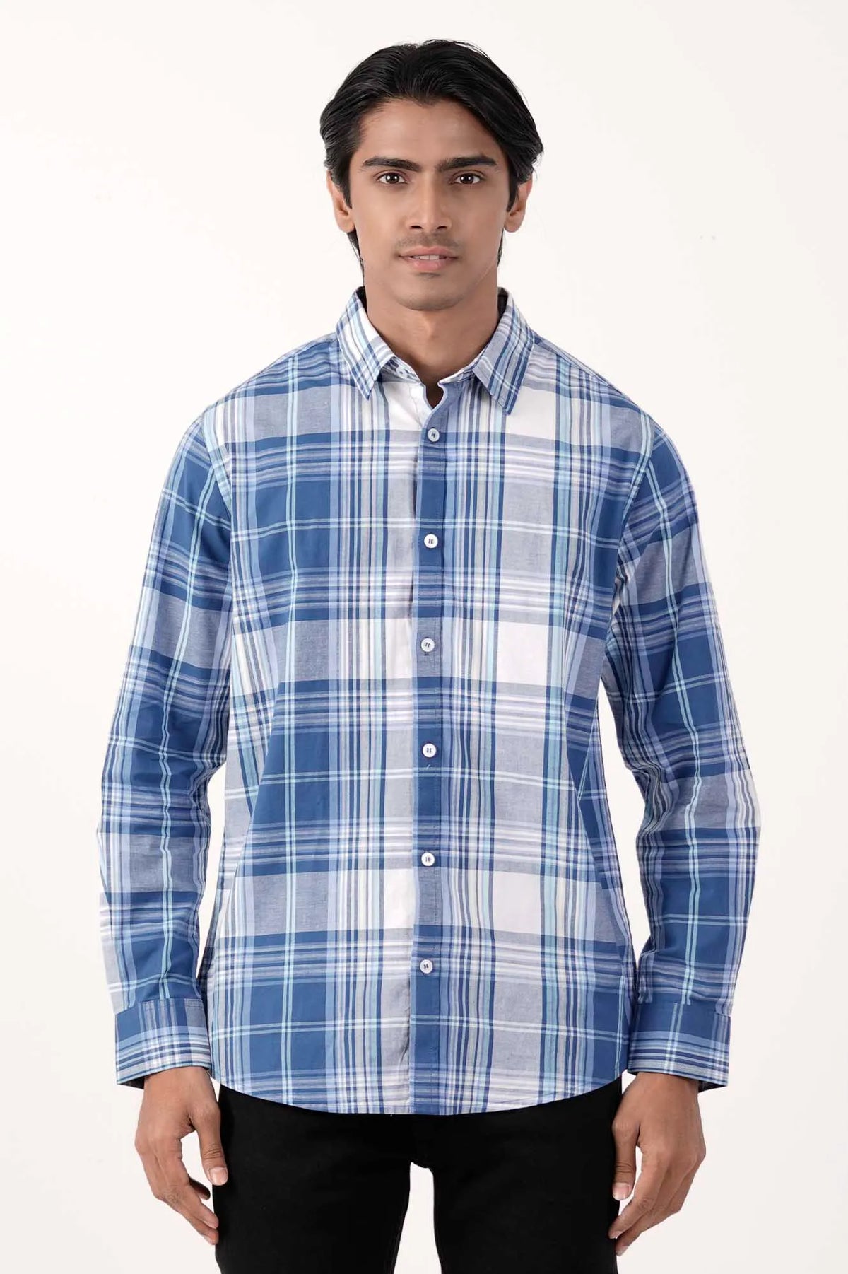 Mens Casual Shirt (Blue Check)