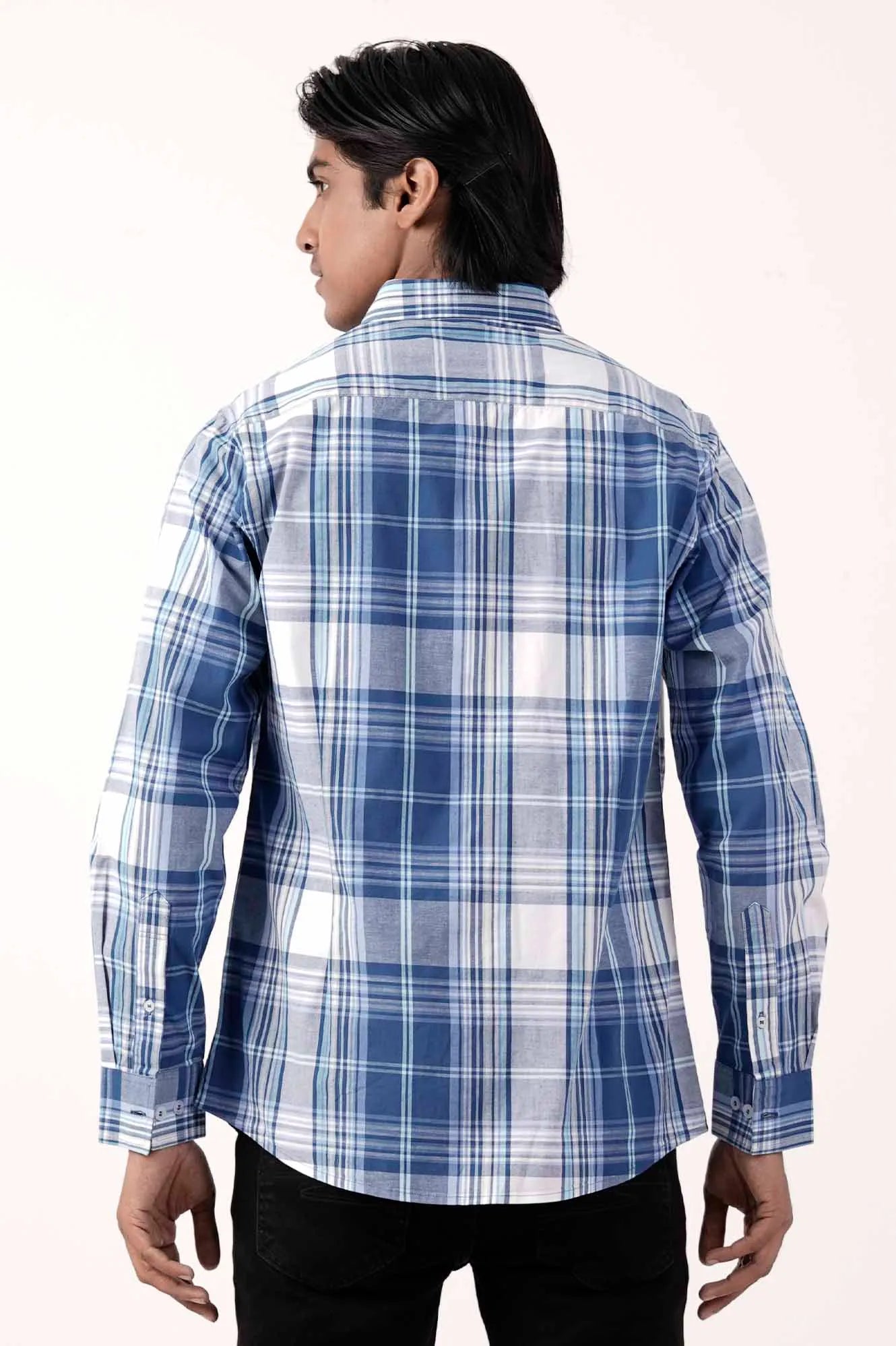 Mens Casual Shirt (Blue Check)