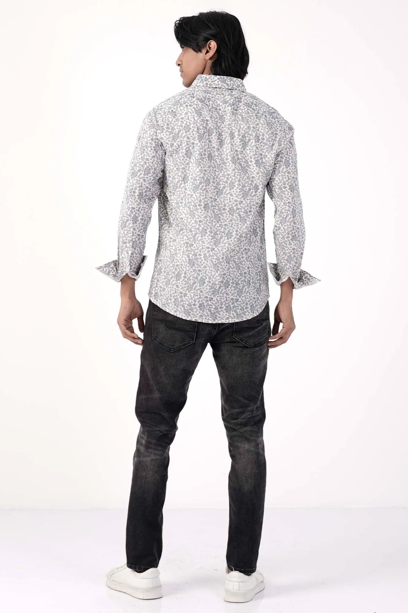 Mens Casual Shirt (Blue Printed)