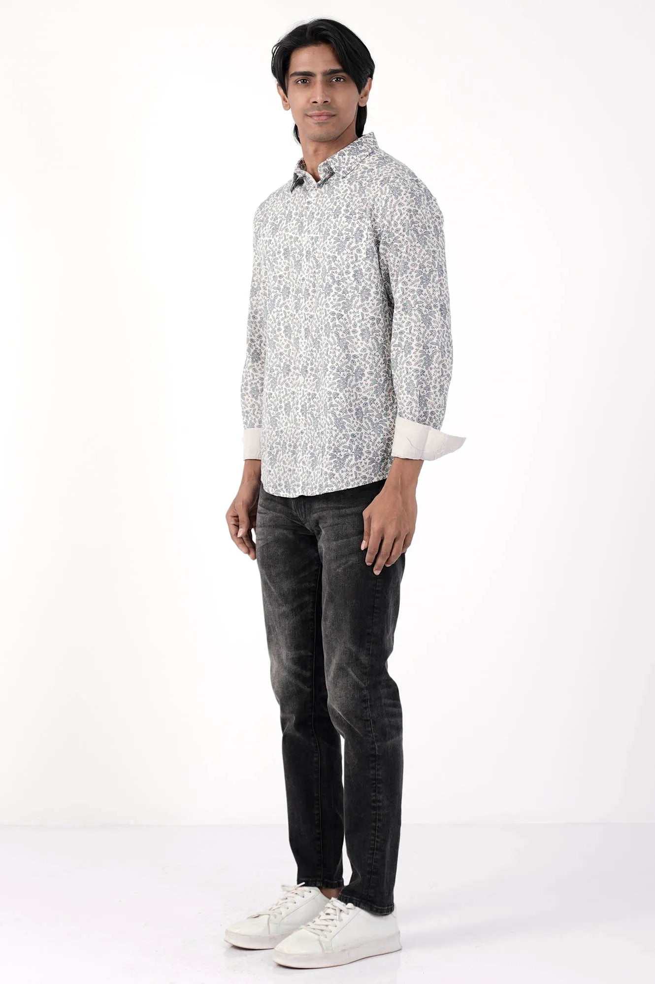 Mens Casual Shirt (Blue Printed)