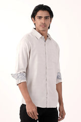 Mens Casual Shirt (Lt. Beige)