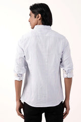 Mens Casual Shirt (Blue Stripe)