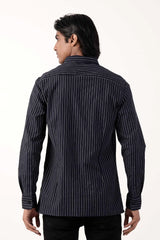 Mens Casual Shirt (Navy Stripe)
