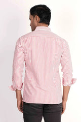Mens Casual Shirt (Red Stripe)