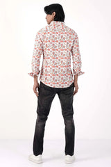 Mens Casual Shirt (Coral Printed)