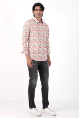Mens Casual Shirt (Coral Printed)