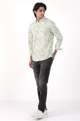 Mens Casual Shirt (Green Printed)