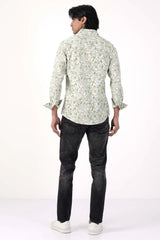 Mens Casual Shirt (Green Printed)