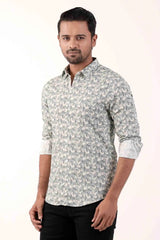 Mens Casual Shirt (Blue Printed)