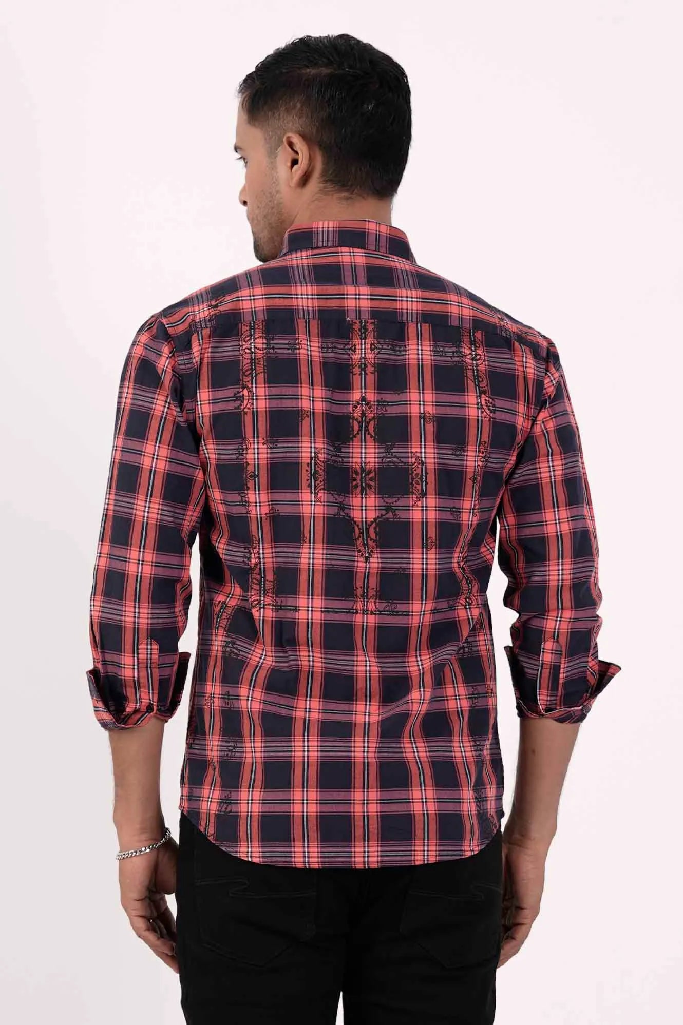 Men's Casual Shirt (Red Check)