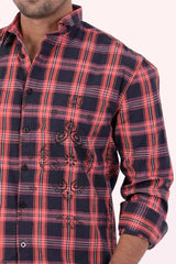 Men's Casual Shirt (Red Check)