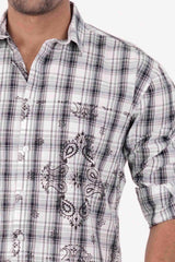 Men's Casual Shirt (White Check)