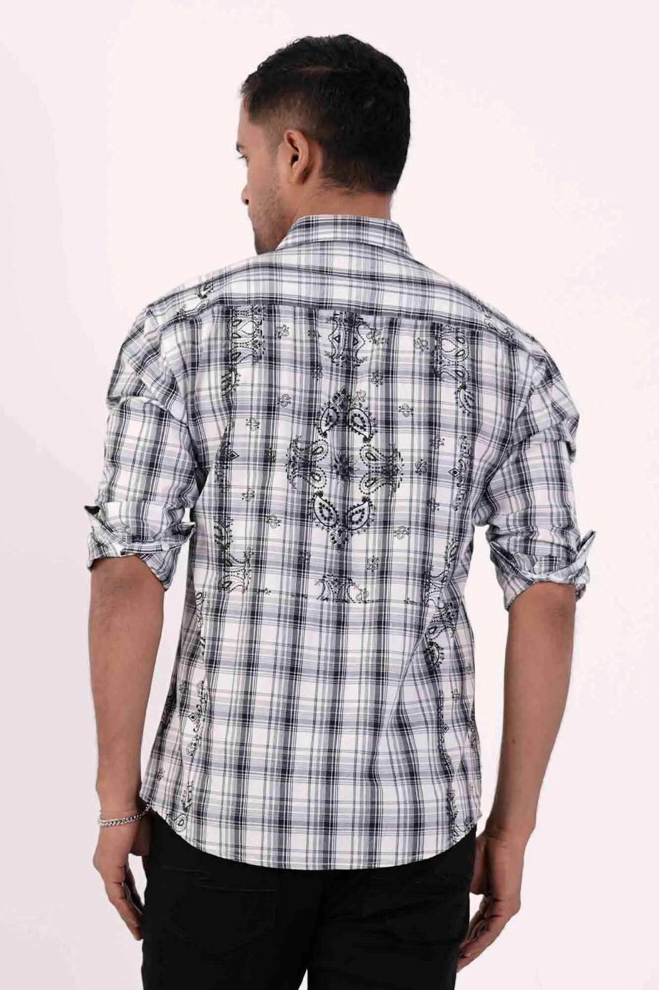 Men's Casual Shirt (White Check)