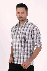 Men's Casual Shirt (White Check)