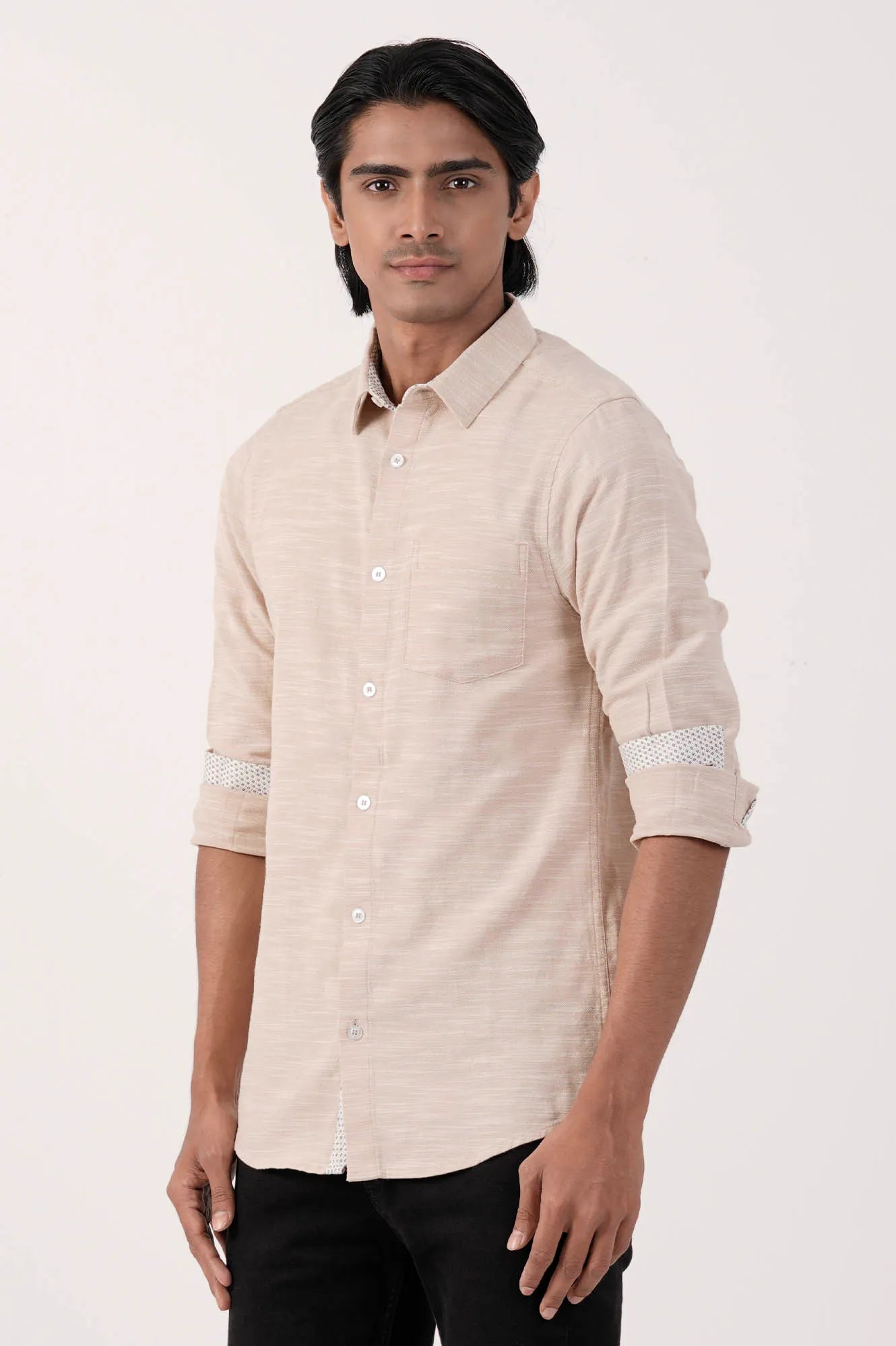 Mens Casual Shirt (Beige)