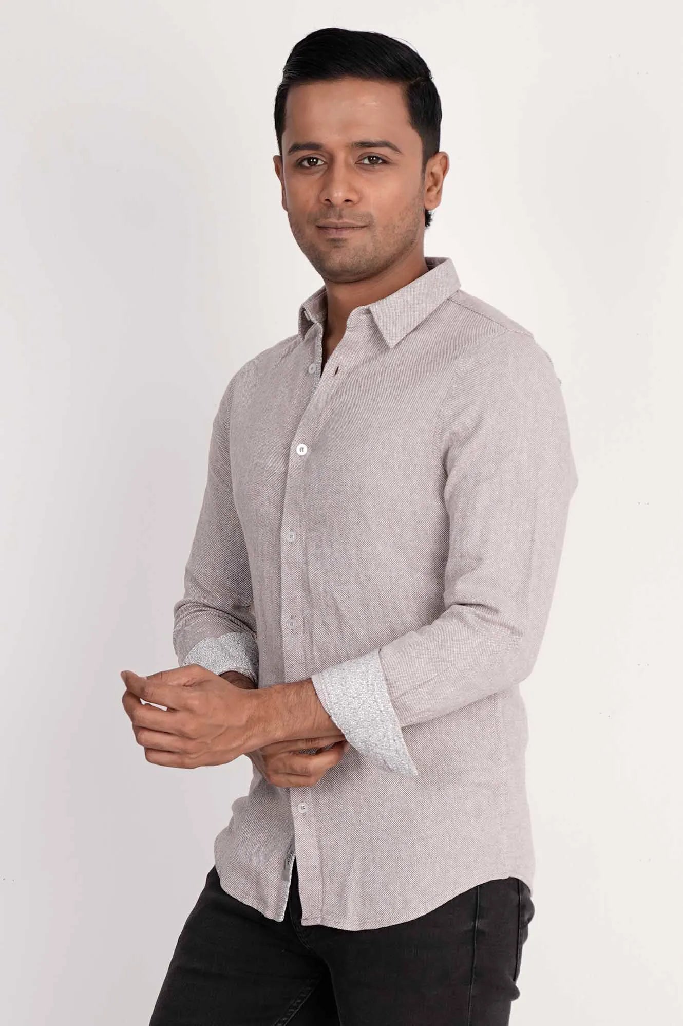 Mens Casual Shirt (Taupe)