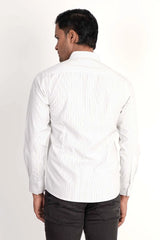 Mens Casual Shirt (Green Stripe)