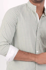 Men's Casual Shirt (Mint Stripe)