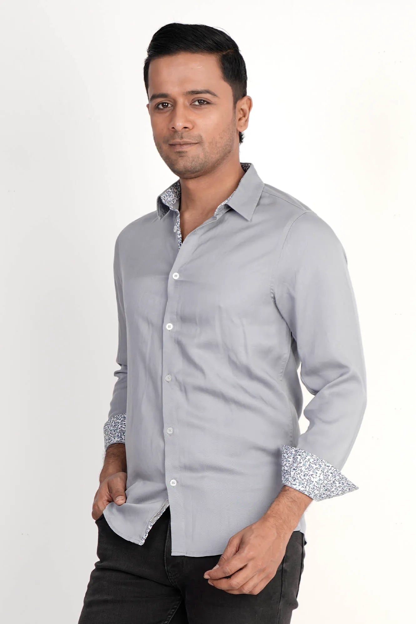 Mens Casual Shirt (Grey)