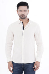 Mens Casual Shirt (Light Beige)
