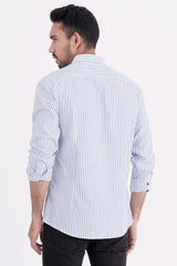 Mens Casual Shirt (Blue Stripe)