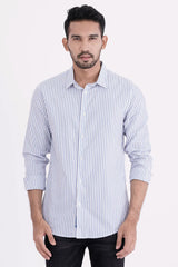 Mens Casual Shirt (Blue Stripe)