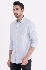 Mens Casual Shirt (Blue Stripe)