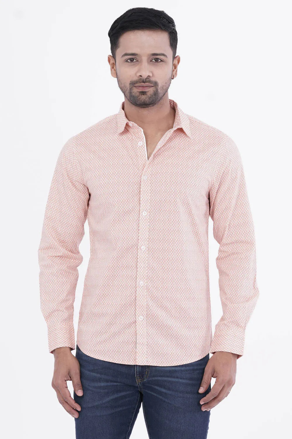 Mens Casual Shirt (Coral Print)