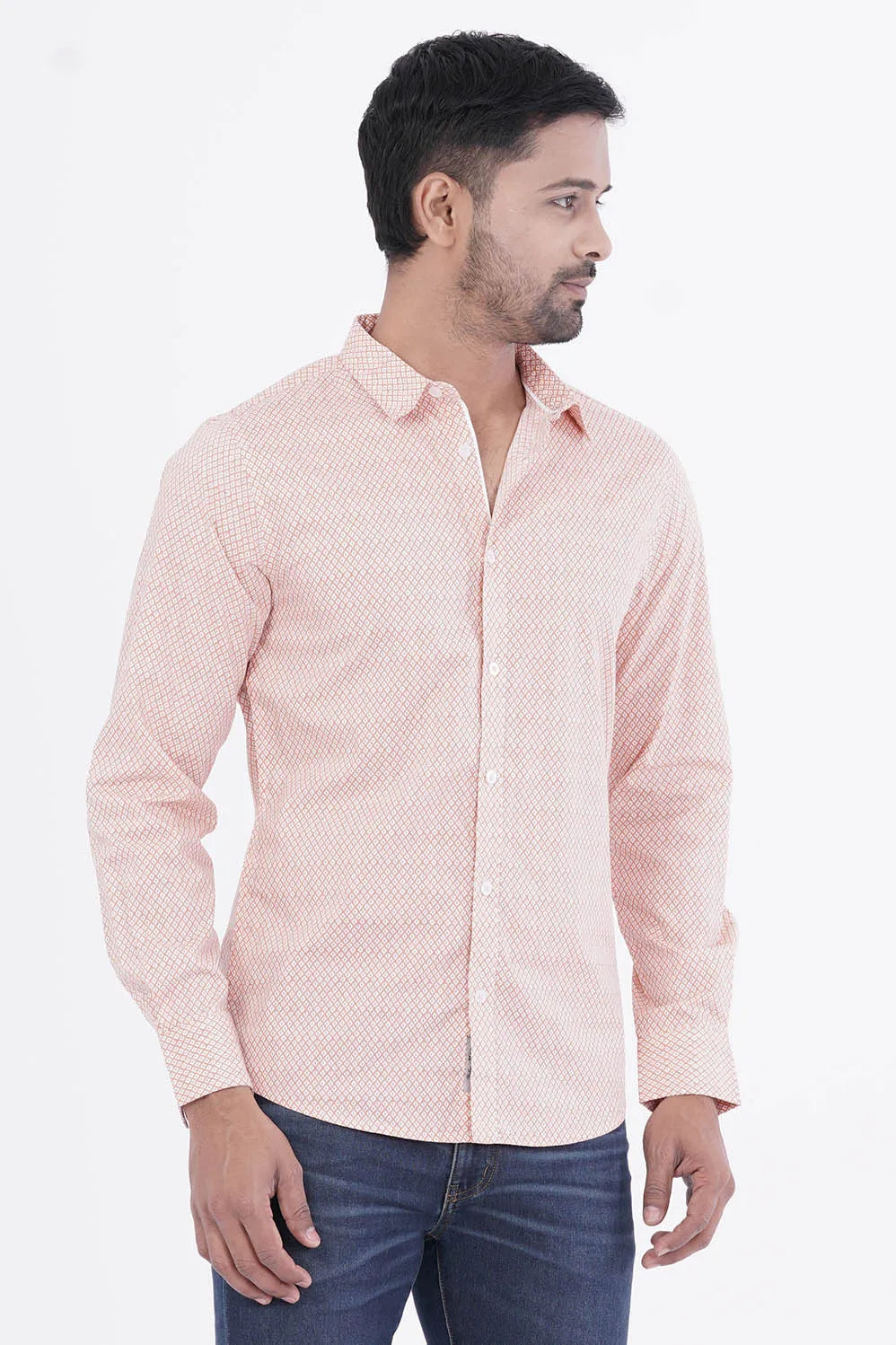 Mens Casual Shirt (Coral Print)