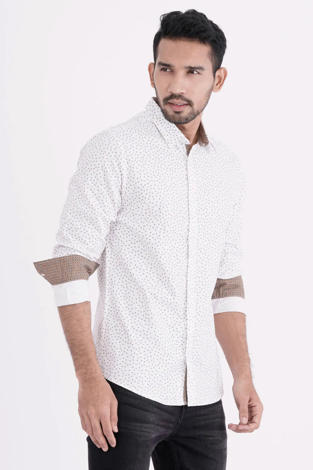 Mens Casual Shirt (Black Printed)