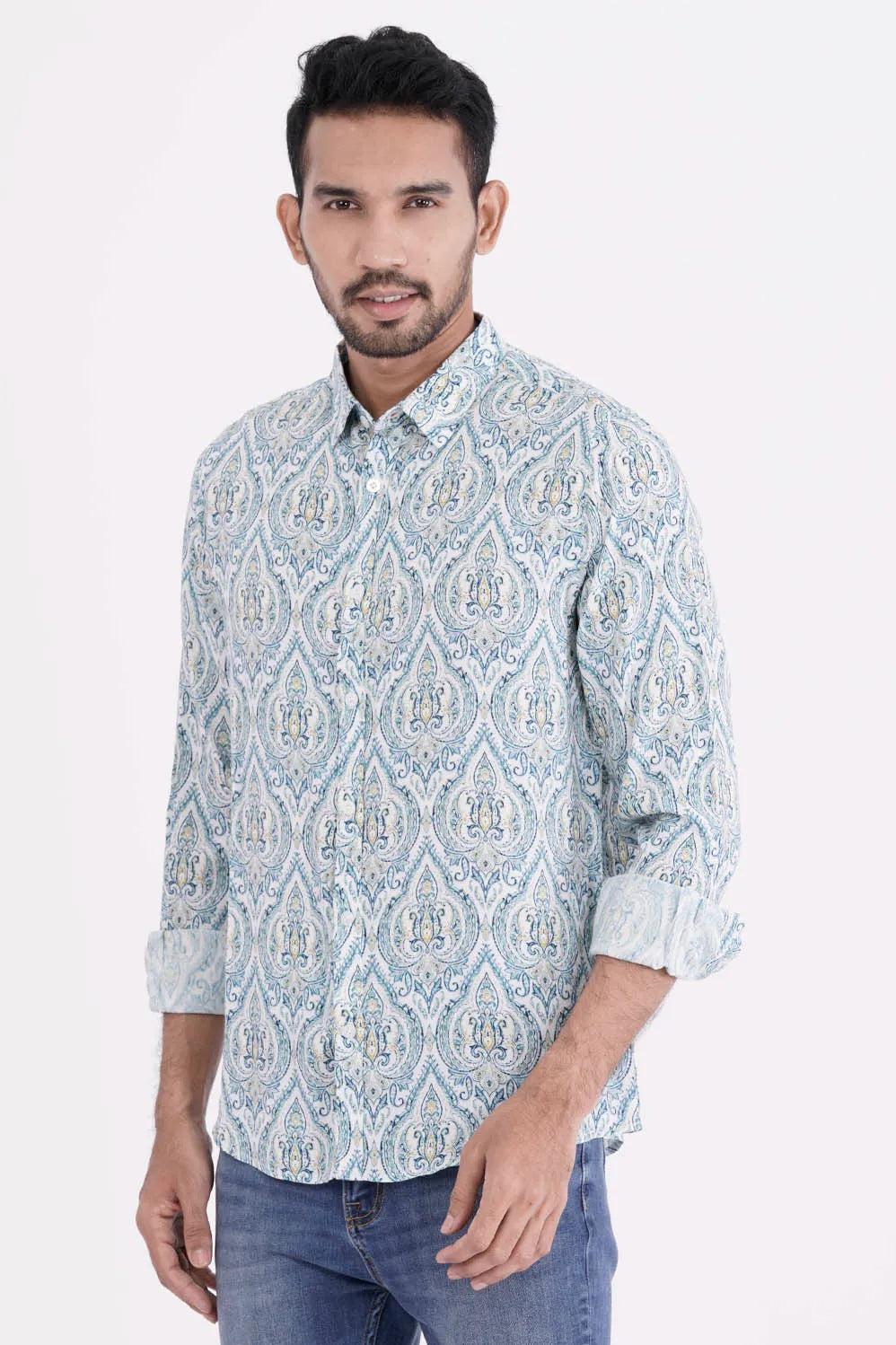 Mens Casual Shirt (Blue Printed)