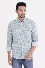 Mens Casual Shirt (Blue Printed)