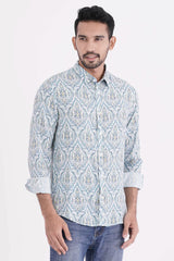 Mens Casual Shirt (Blue Printed)