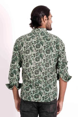 Men's Casual Shirt (Green Printed)