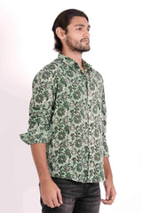 Men's Casual Shirt (Green Printed)