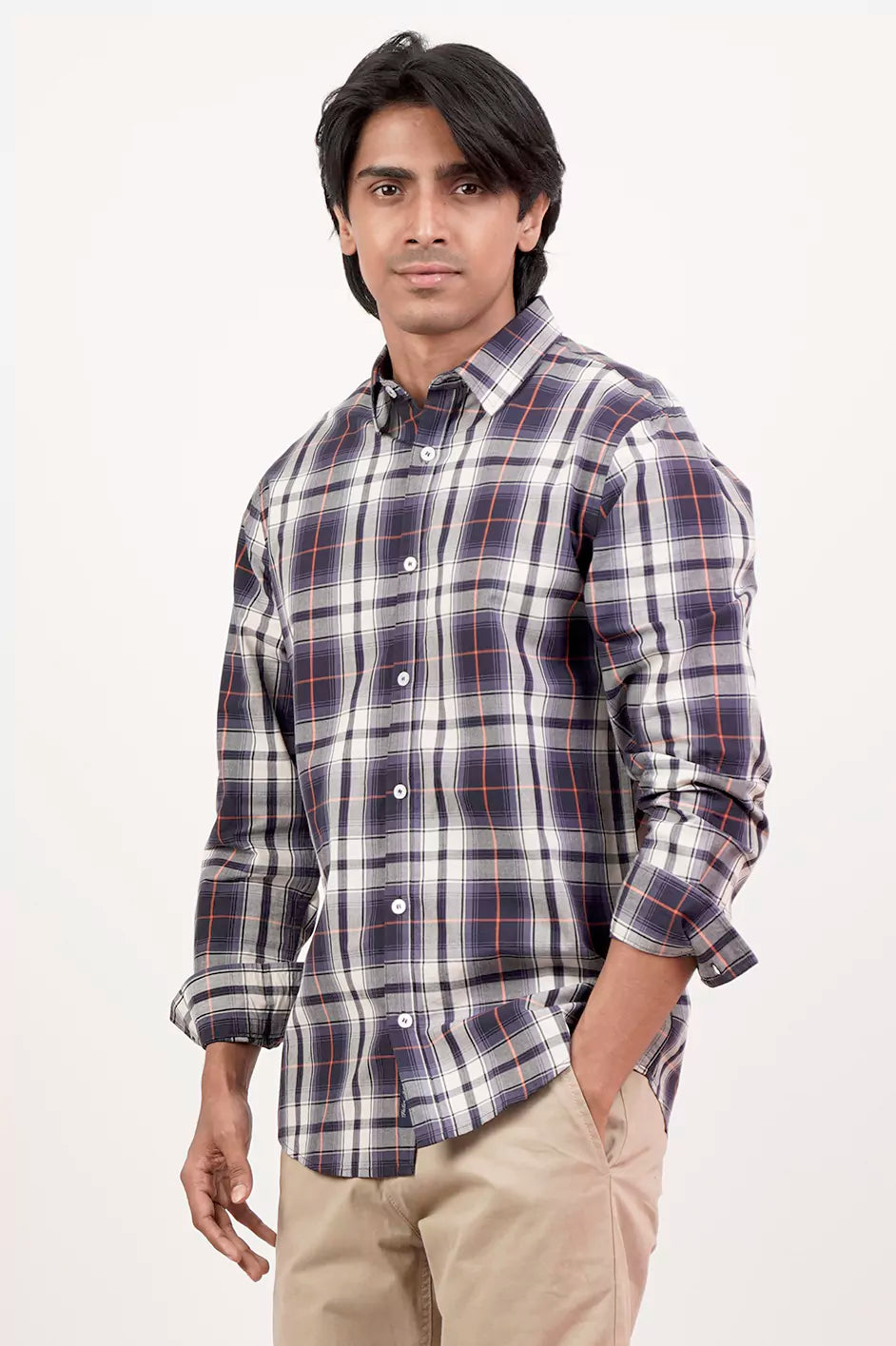 Men's Casual Shirt (Blue Check)
