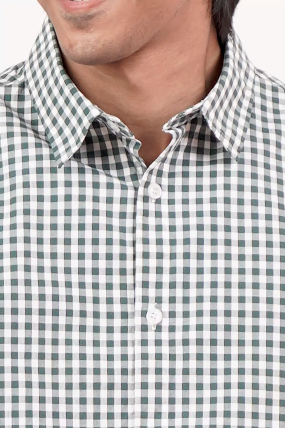 Men's Casual Shirt (Green Check)