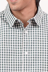 Men's Casual Shirt (Green Check)