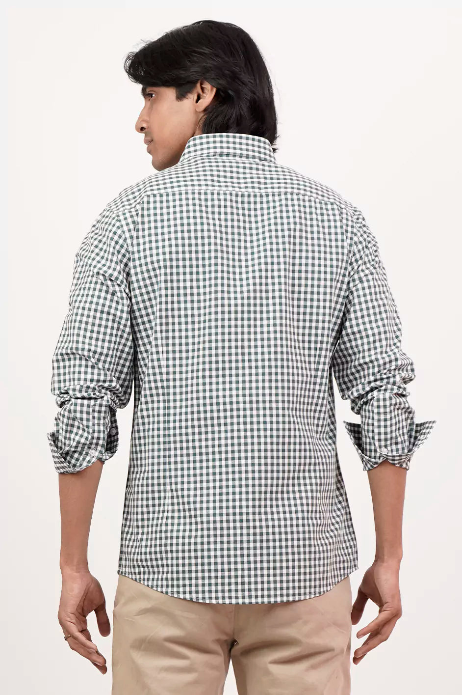 Men's Casual Shirt (Green Check)