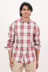 Men's Casual Shirt (Red Check)